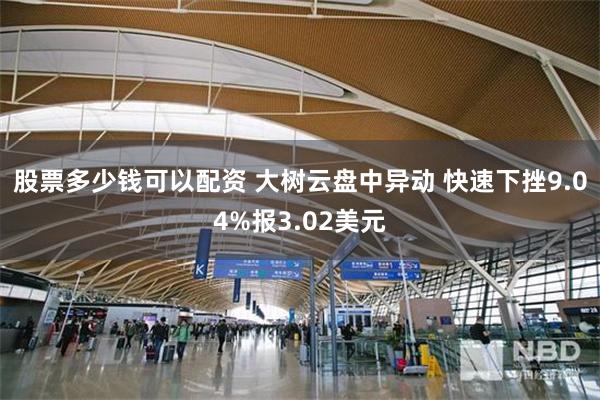 股票多少钱可以配资 大树云盘中异动 快速下挫9.04%报3.02美元