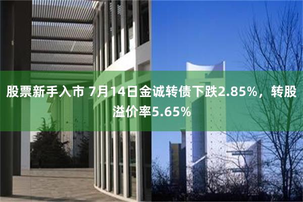 股票新手入市 7月14日金诚转债下跌2.85%，转股溢价率5.65%