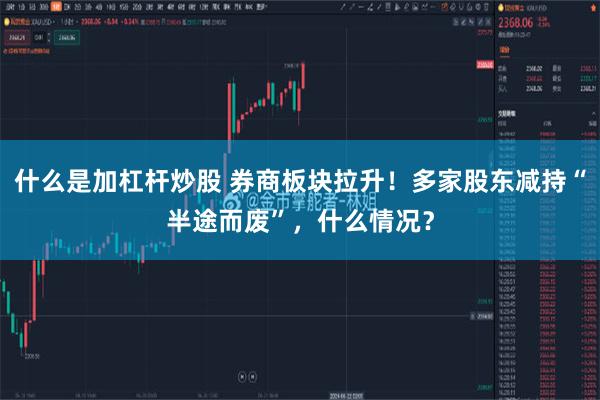 什么是加杠杆炒股 券商板块拉升！多家股东减持“半途而废”，什么情况？