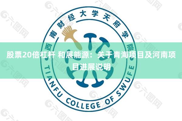 股票20倍杠杆 和展能源：关于青海项目及河南项目进展说明