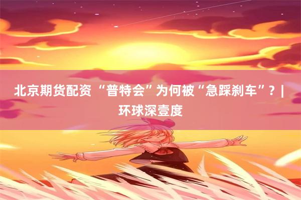 北京期货配资 “普特会”为何被“急踩刹车”？| 环球深壹度
