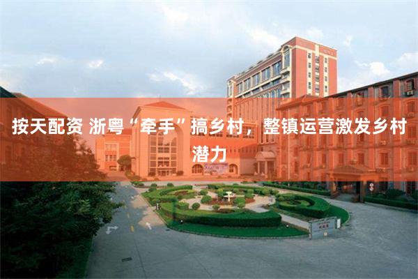 按天配资 浙粤“牵手”搞乡村，整镇运营激发乡村潜力