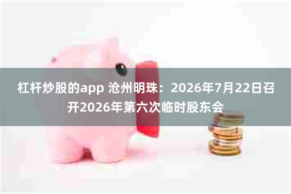 杠杆炒股的app 沧州明珠：2026年7月22日召开2026年第六次临时股东会