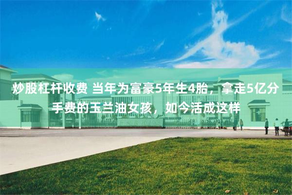 炒股杠杆收费 当年为富豪5年生4胎，拿走5亿分手费的玉兰油女孩，如今活成这样