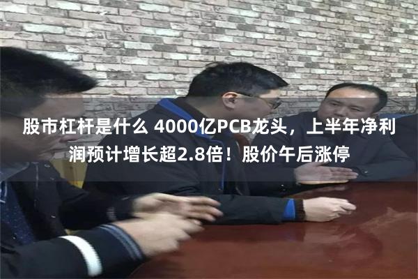 股市杠杆是什么 4000亿PCB龙头,上半年净利润预计增长超2.8倍!股价午后涨停