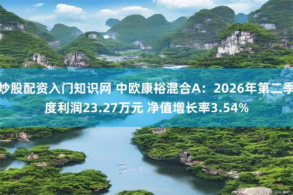 炒股配资入门知识网 中欧康裕混合A：2026年第二季度利润23.27万元 净值增长率3.54%