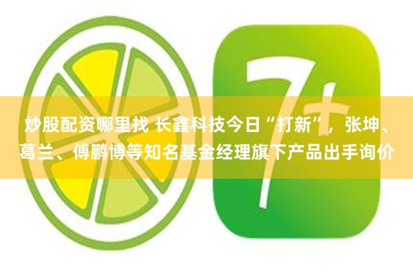 炒股配资哪里找 长鑫科技今日“打新”，张坤、葛兰、傅鹏博等知名基金经理旗下产品出手询价