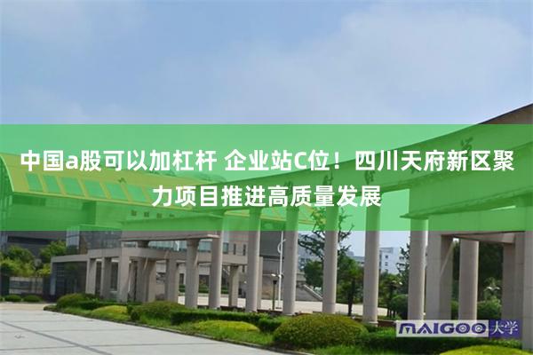 中国a股可以加杠杆 企业站C位！四川天府新区聚力项目推进高质量发展