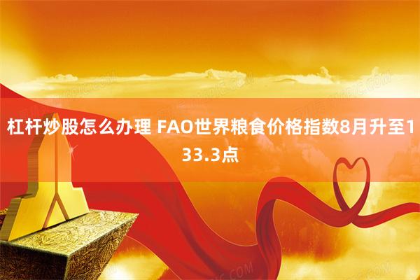 杠杆炒股怎么办理 FAO世界粮食价格指数8月升至133.3点