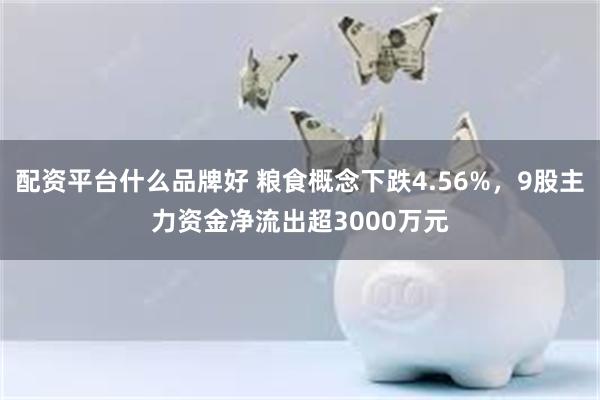 配资平台什么品牌好 粮食概念下跌4.56%，9股主力资金净流出超3000万元