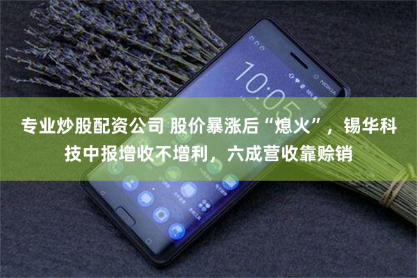 专业炒股配资公司 股价暴涨后“熄火”，锡华科技中报增收不增利，六成营收靠赊销