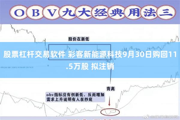 股票杠杆交易软件 彩客新能源科技9月30日购回11.5万股 拟注销