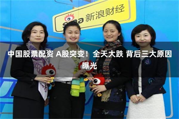 中国股票配资 A股突变！全天大跌 背后三大原因曝光